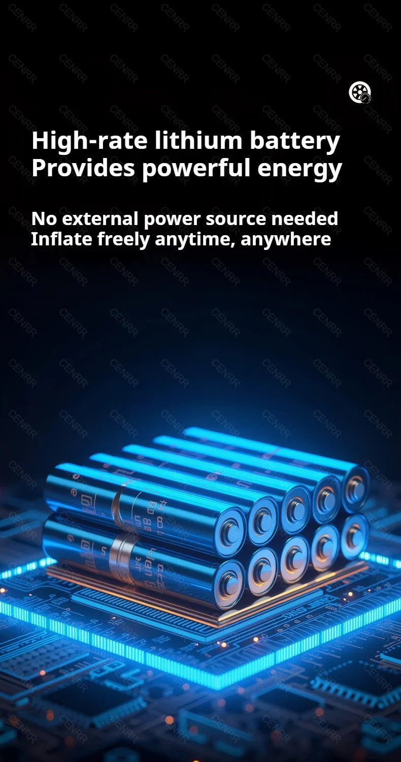 Portable Air Pump Electric Car Air Compressor Wireless Tire Inflator LCD Display Air Injector For Car Bike Motorcycle Tyre Ball