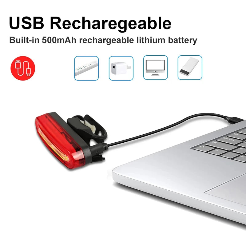 Cycling Tail Light Outdoor Highlight USB Charging Mountain Led Warning  Bike Lights Tail Lamp Rear Light Bicycle Accessories