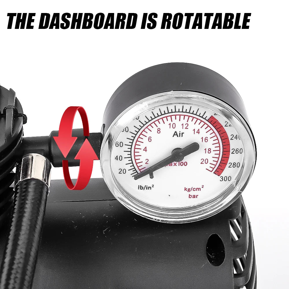 Mini Car Air Pump Inflation Pump 12V 220W Locomotive Air Compressor Tire Miniature Car Tire High Quality Auto Repair Accessories