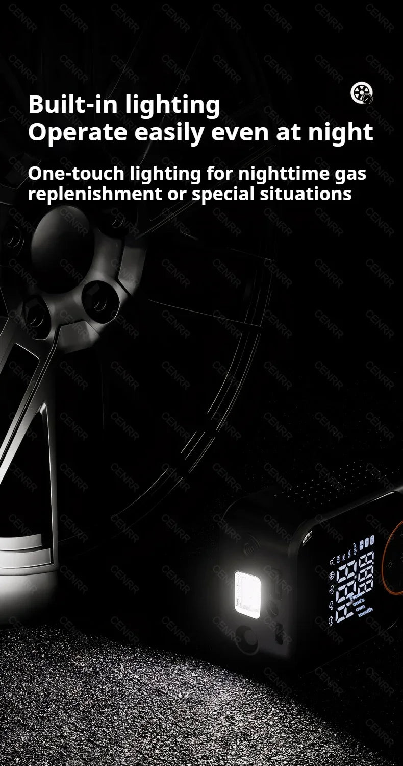 Portable Air Pump Electric Car Air Compressor Wireless Tire Inflator LCD Display Air Injector For Car Bike Motorcycle Tyre Ball