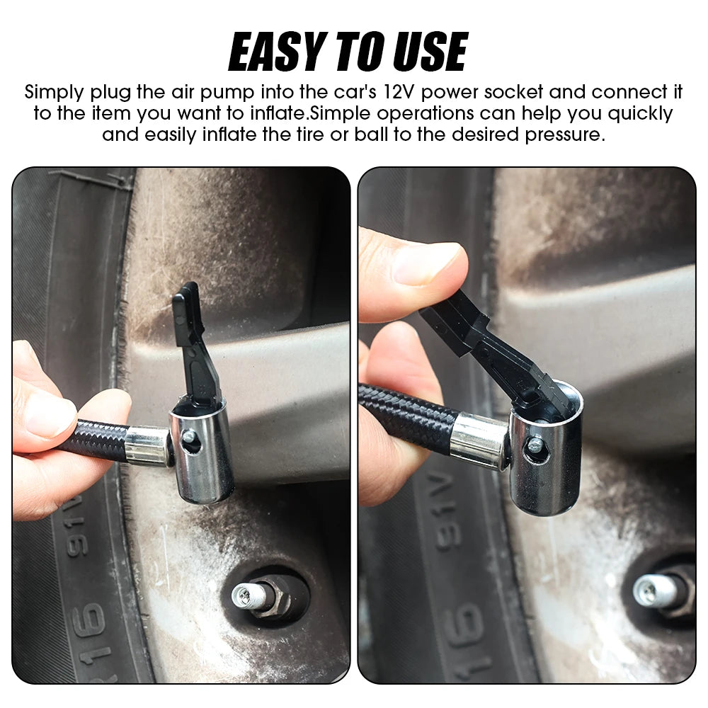 Mini Car Air Pump Inflation Pump 12V 220W Locomotive Air Compressor Tire Miniature Car Tire High Quality Auto Repair Accessories
