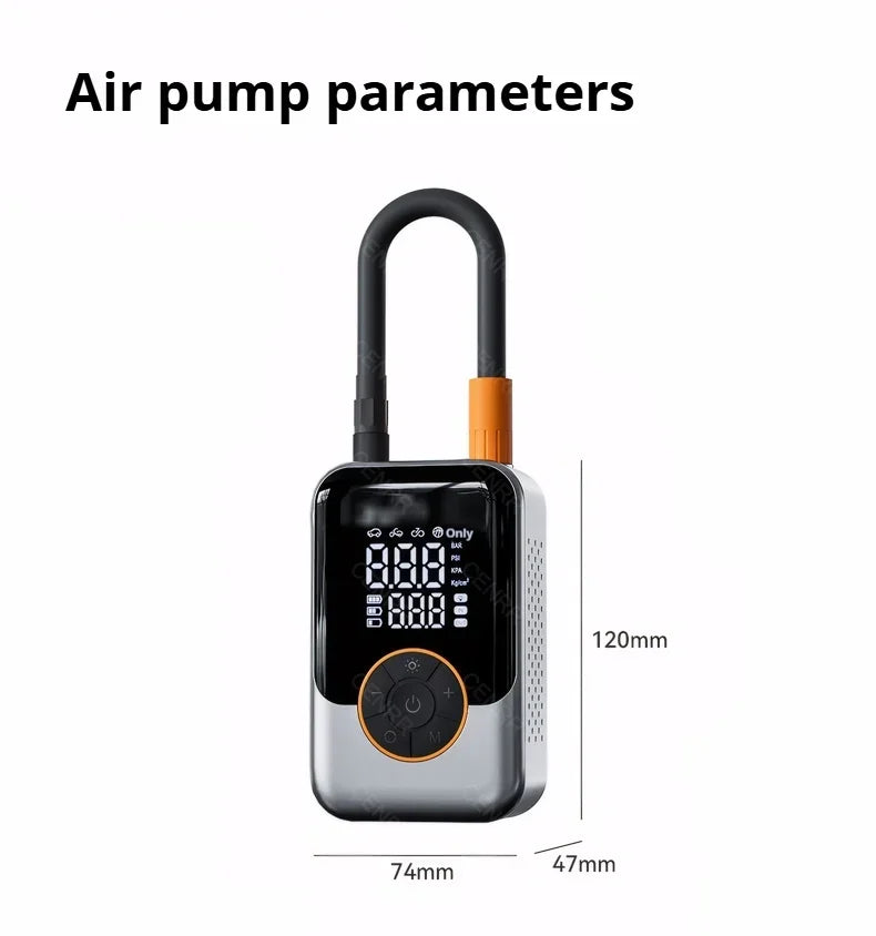 Portable Air Pump Electric Car Air Compressor Wireless Tire Inflator LCD Display Air Injector For Car Bike Motorcycle Tyre Ball