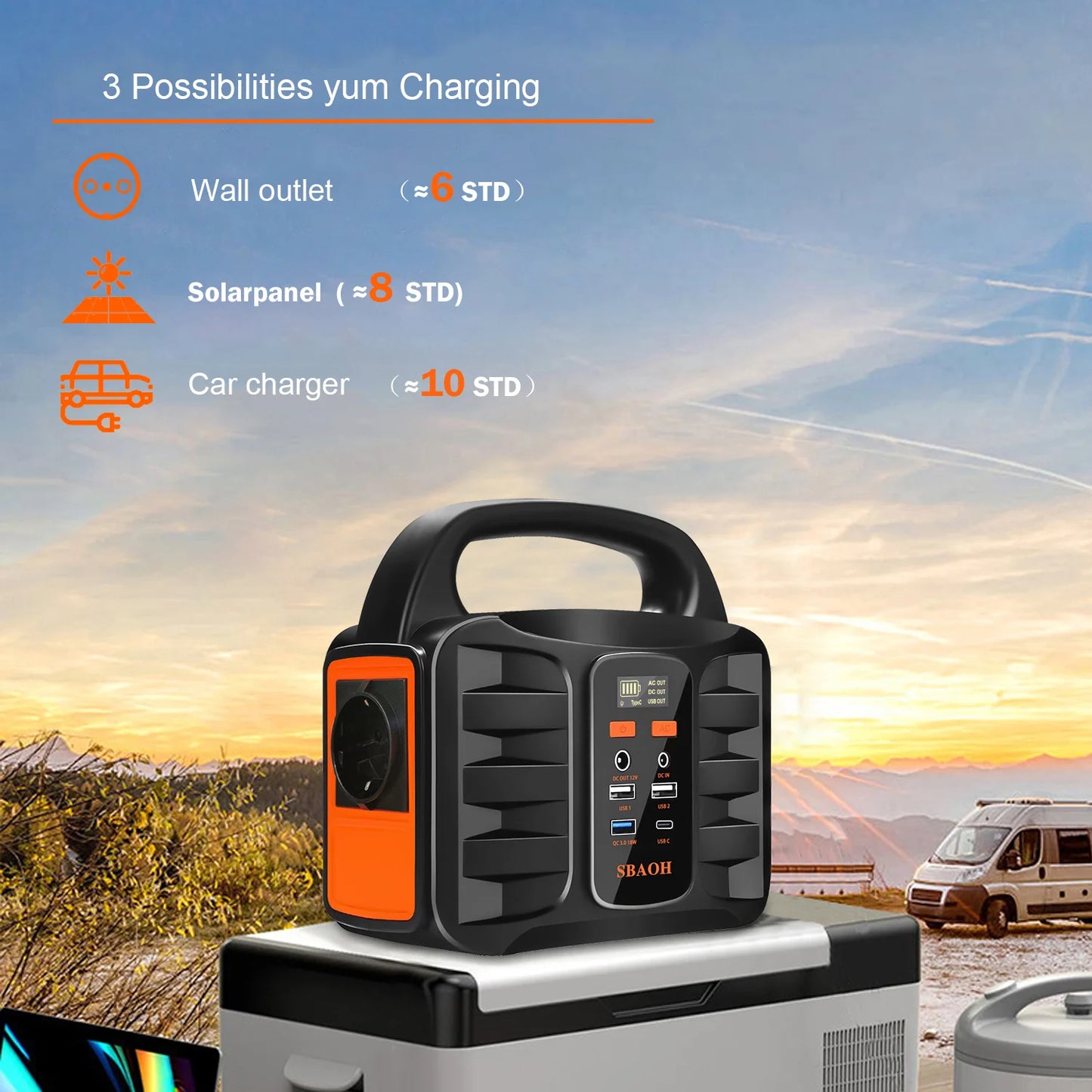 Portable Power Station,155Wh 42000mAh Outdoor Solar Generator with 110V/150W(Peak 200W) AC Outlet and USB-C PD(30W) Port,Power