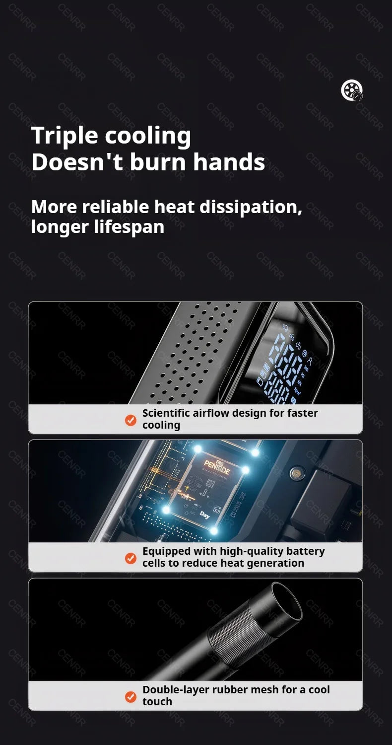 Portable Air Pump Electric Car Air Compressor Wireless Tire Inflator LCD Display Air Injector For Car Bike Motorcycle Tyre Ball