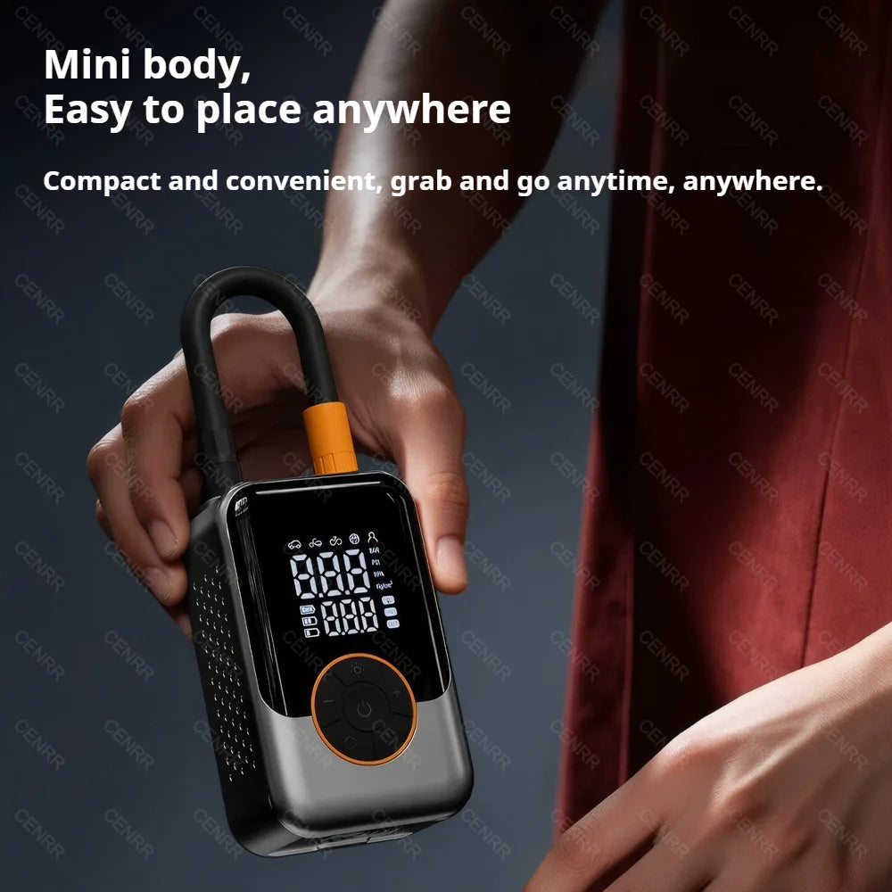 Portable Air Pump Electric Car Air Compressor Wireless Tire Inflator LCD Display Air Injector For Car Bike Motorcycle Tyre Ball